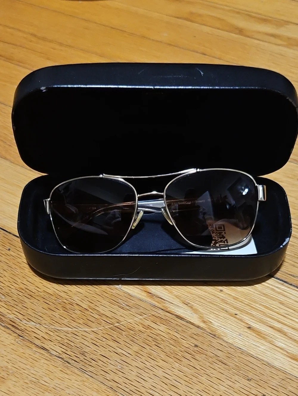 Coach Aviator Sunglasses in Gold with Dark Brown Lenses